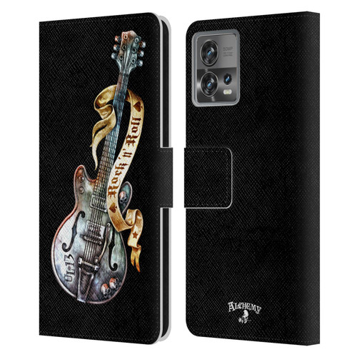 Alchemy Gothic Illustration Rock'it 56 Guitar Leather Book Wallet Case Cover For Motorola Moto Edge 30 Fusion