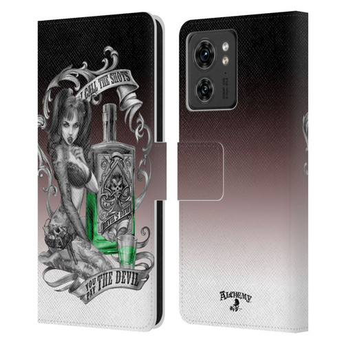 Alchemy Gothic Woman Devil's Green Dew Leather Book Wallet Case Cover For Motorola Moto Edge 40