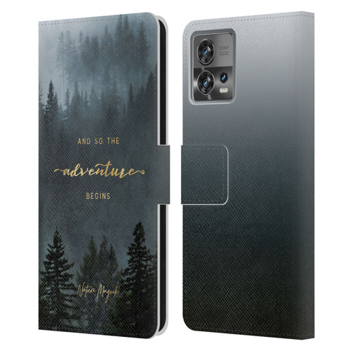 Nature Magick So The Adventure Begins Quote Trees Leather Book Wallet Case Cover For Motorola Moto Edge 30 Fusion