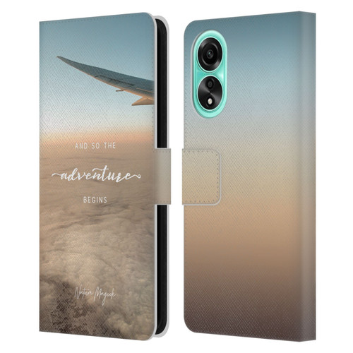 Nature Magick So The Adventure Begins Quote Airplane Leather Book Wallet Case Cover For OPPO A78 4G