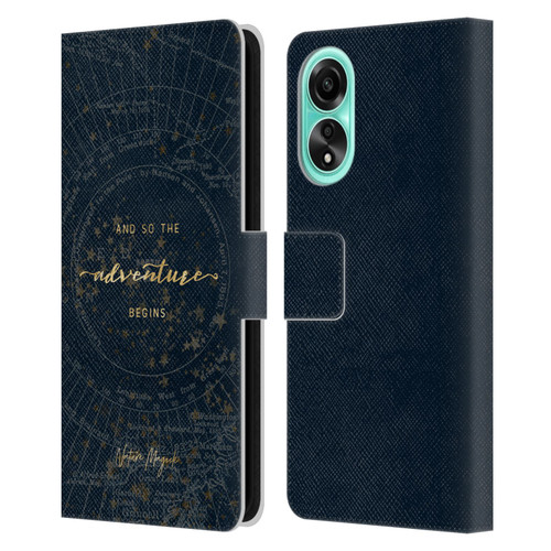 Nature Magick So The Adventure Begins Quote Star Map Leather Book Wallet Case Cover For OPPO A78 4G
