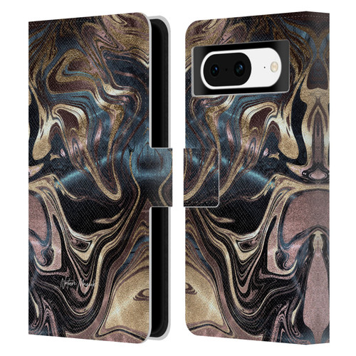 Nature Magick Luxe Gold Marble Metallic Copper Leather Book Wallet Case Cover For Google Pixel 8