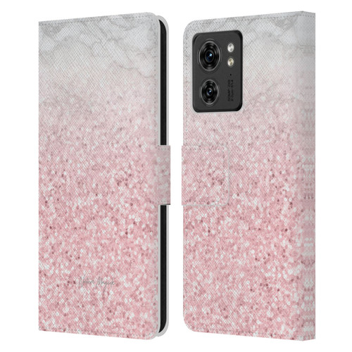 Nature Magick Rose Gold Marble Glitter Pink Sparkle 2 Leather Book Wallet Case Cover For Motorola Moto Edge 40