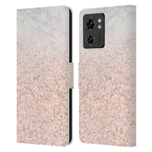 Nature Magick Rose Gold Marble Glitter Rose Gold Sparkle 2 Leather Book Wallet Case Cover For Motorola Moto Edge 40