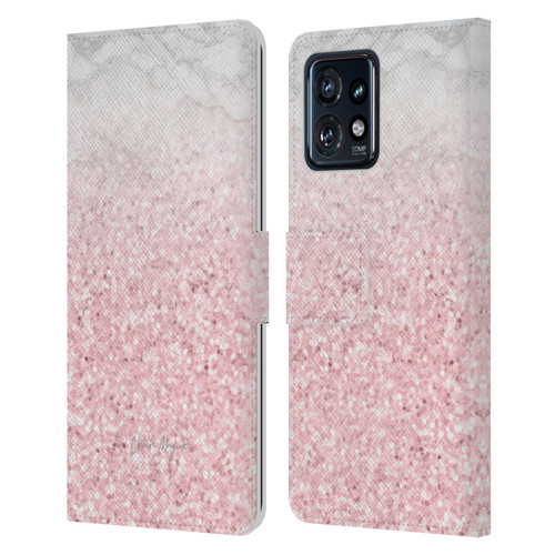 Nature Magick Rose Gold Marble Glitter Pink Sparkle 2 Leather Book Wallet Case Cover For Motorola Moto Edge 40 Pro