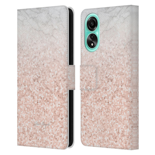 Nature Magick Rose Gold Marble Glitter Rose Gold Sparkle 2 Leather Book Wallet Case Cover For OPPO A78 5G