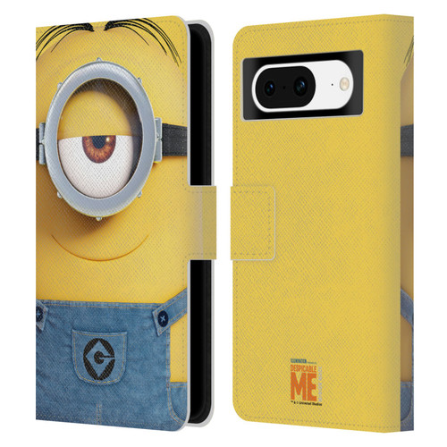 Despicable Me Full Face Minions Stuart Leather Book Wallet Case Cover For Google Pixel 8