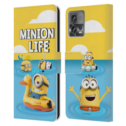 Despicable Me Funny Minions Beach Life Leather Book Wallet Case Cover For Motorola Moto Edge 30 Fusion