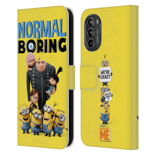 Despicable Me Gru's Family Minions Leather Book Wallet Case Cover For Motorola Moto G82 5G