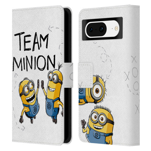 Despicable Me Minion Graphics Team High Five Leather Book Wallet Case Cover For Google Pixel 8