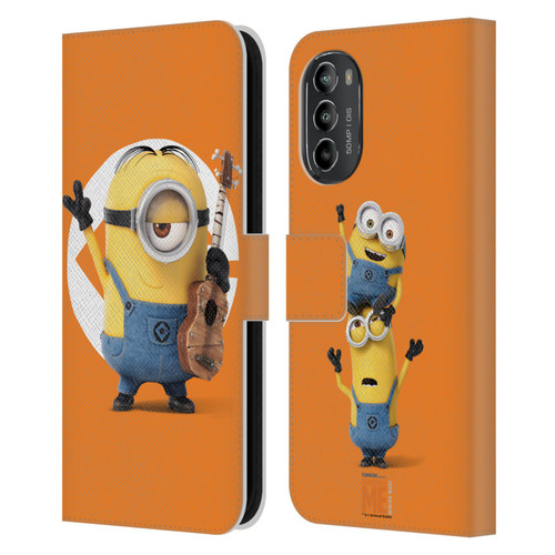 Despicable Me Minions Stuart Leather Book Wallet Case Cover For Motorola Moto G82 5G