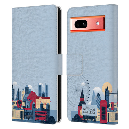 The National Gallery Art London Skyline Leather Book Wallet Case Cover For Google Pixel 7a