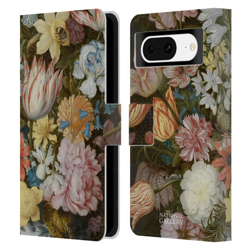 The National Gallery Art A Still Life Of Flowers In A Wan-Li Vase Leather Book Wallet Case Cover For Google Pixel 8