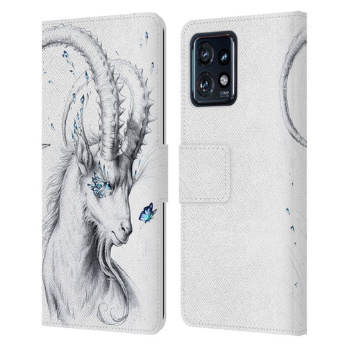 Jonas "JoJoesArt" Jödicke Wildlife Capricorn Leather Book Wallet Case Cover For Motorola Moto Edge 40 Pro