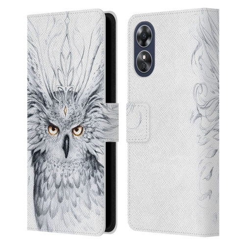 Jonas "JoJoesArt" Jödicke Wildlife Owl Leather Book Wallet Case Cover For OPPO A17
