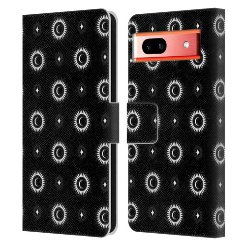 Haroulita Celestial Black And White Sun And Moon Leather Book Wallet Case Cover For Google Pixel 7a