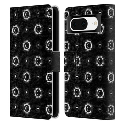 Haroulita Celestial Black And White Sun And Moon Leather Book Wallet Case Cover For Google Pixel 8