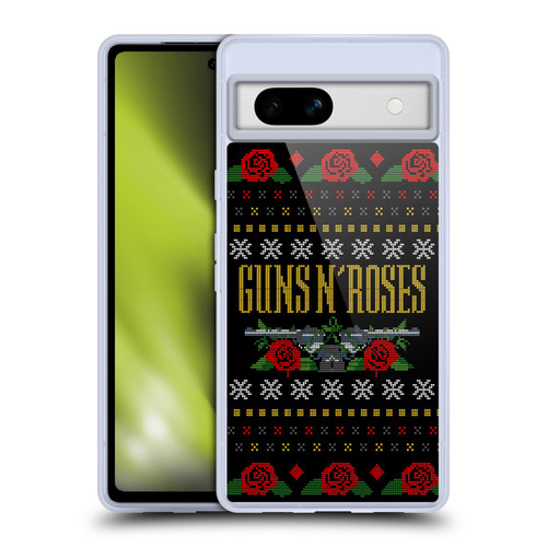 Guns N' Roses Christmas Text Logo Pistol Soft Gel Case for Google Pixel 7a