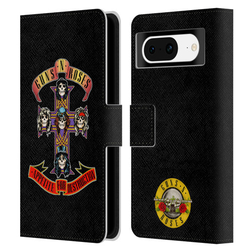 Guns N' Roses Key Art Appetite For Destruction Leather Book Wallet Case Cover For Google Pixel 8