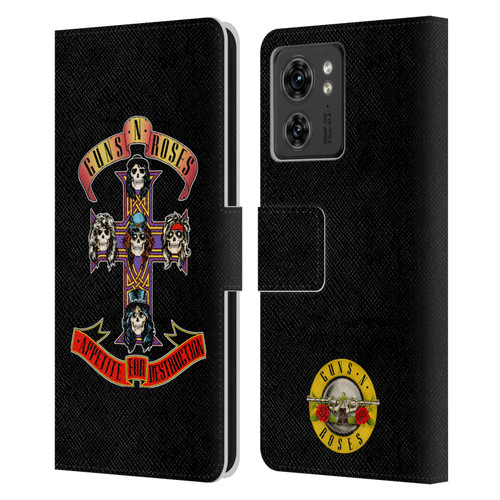 Guns N' Roses Key Art Appetite For Destruction Leather Book Wallet Case Cover For Motorola Moto Edge 40