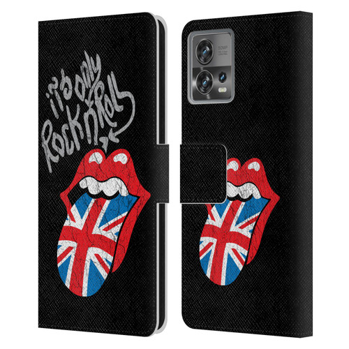 The Rolling Stones Albums Only Rock And Roll Distressed Leather Book Wallet Case Cover For Motorola Moto Edge 30 Fusion