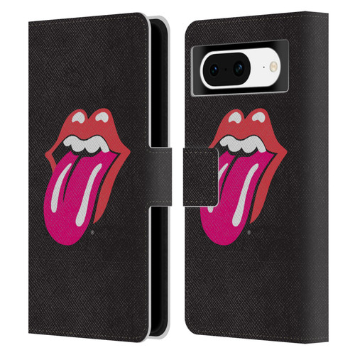 The Rolling Stones Graphics Pink Tongue Leather Book Wallet Case Cover For Google Pixel 8