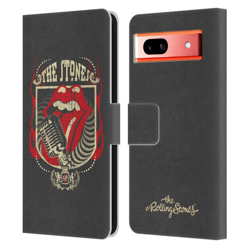 The Rolling Stones Key Art Jumbo Tongue Leather Book Wallet Case Cover For Google Pixel 7a