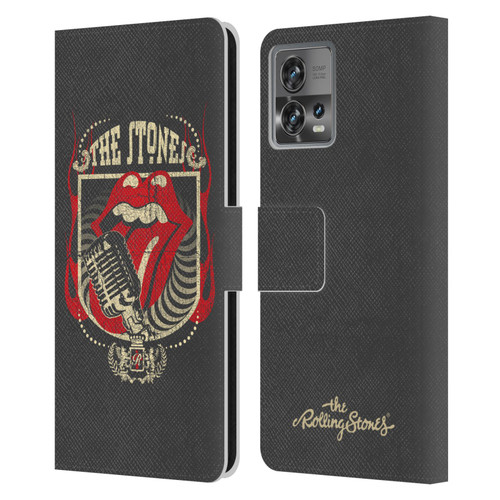 The Rolling Stones Key Art Jumbo Tongue Leather Book Wallet Case Cover For Motorola Moto Edge 30 Fusion