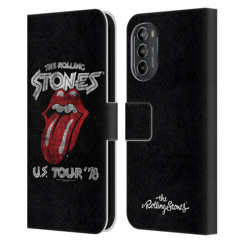 The Rolling Stones Key Art Us Tour 78 Leather Book Wallet Case Cover For Motorola Moto G82 5G