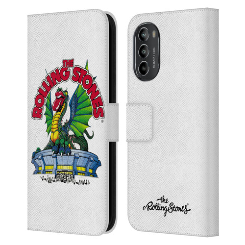 The Rolling Stones Key Art Dragon Leather Book Wallet Case Cover For Motorola Moto G82 5G