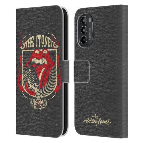 The Rolling Stones Key Art Jumbo Tongue Leather Book Wallet Case Cover For Motorola Moto G82 5G