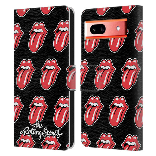 The Rolling Stones Licks Collection Tongue Classic Pattern Leather Book Wallet Case Cover For Google Pixel 7a