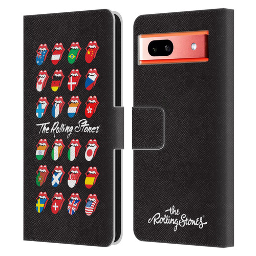 The Rolling Stones Licks Collection Flag Poster Leather Book Wallet Case Cover For Google Pixel 7a