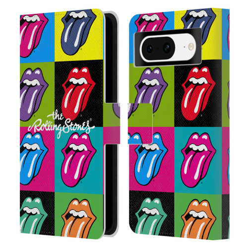 The Rolling Stones Licks Collection Pop Art 1 Leather Book Wallet Case Cover For Google Pixel 8