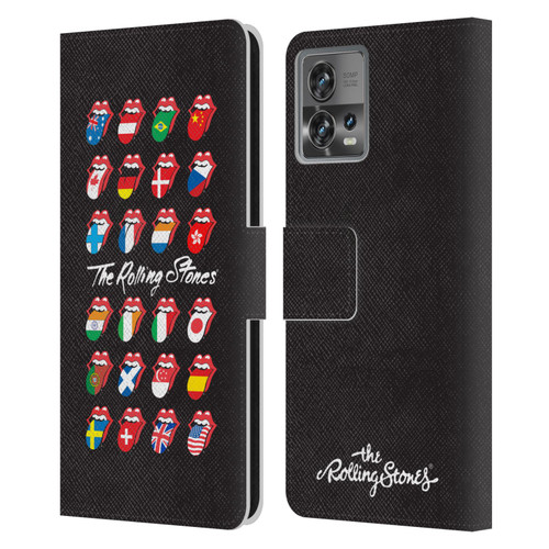 The Rolling Stones Licks Collection Flag Poster Leather Book Wallet Case Cover For Motorola Moto Edge 30 Fusion