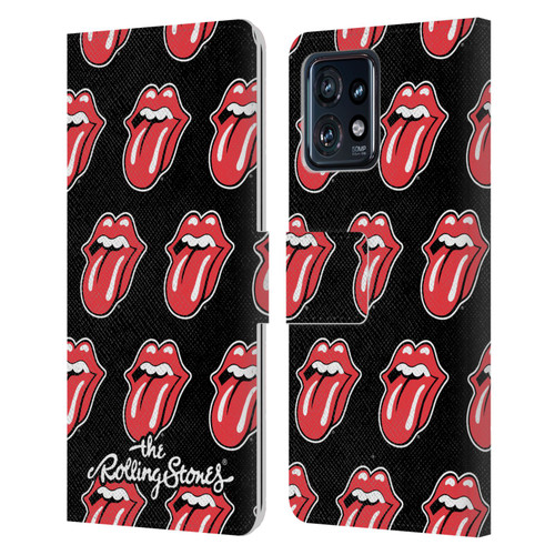 The Rolling Stones Licks Collection Tongue Classic Pattern Leather Book Wallet Case Cover For Motorola Moto Edge 40 Pro