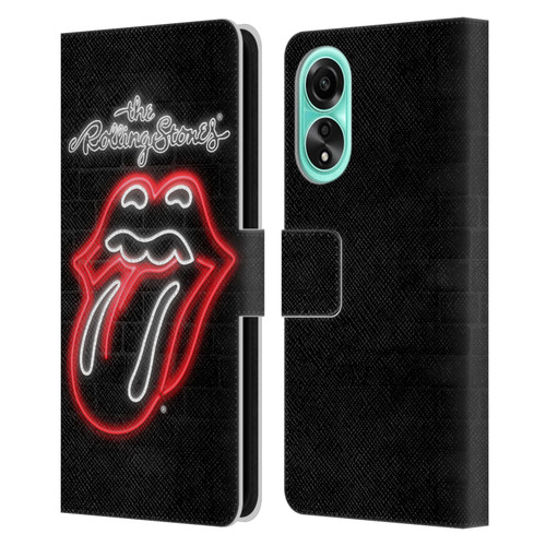 The Rolling Stones Licks Collection Neon Leather Book Wallet Case Cover For OPPO A78 5G