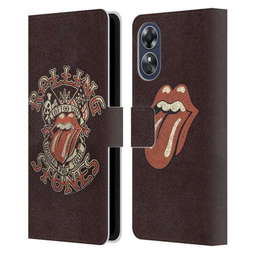 The Rolling Stones Tours Tattoo You 1981 Leather Book Wallet Case Cover For OPPO A17