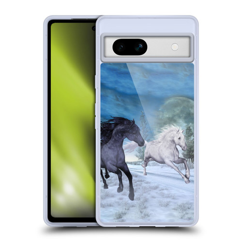 Simone Gatterwe Horses Freedom In The Snow Soft Gel Case for Google Pixel 7a