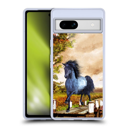Simone Gatterwe Horses On The Lake Soft Gel Case for Google Pixel 7a