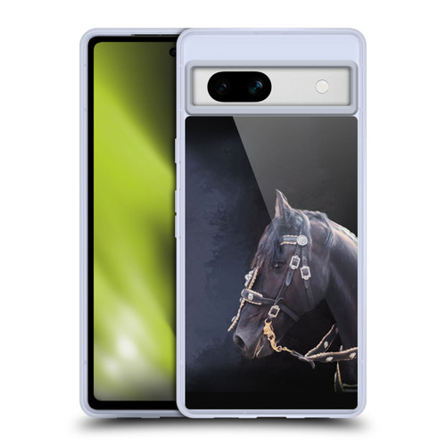 Simone Gatterwe Pegasus And Unicorns Friesian Horse Soft Gel Case for Google Pixel 7a