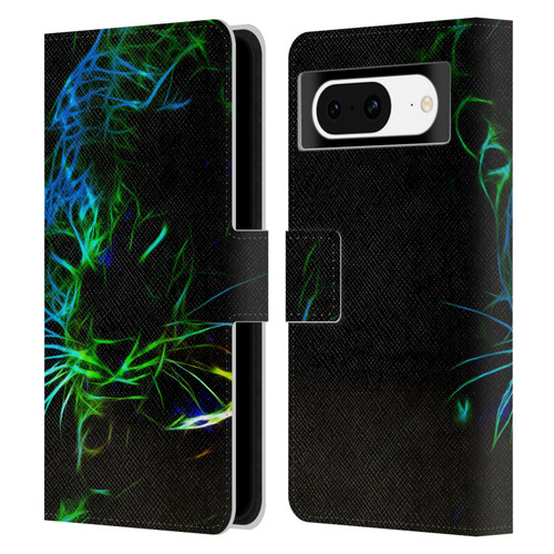 Simone Gatterwe Animals Neon Leopard Leather Book Wallet Case Cover For Google Pixel 8