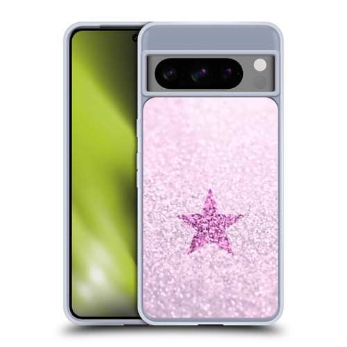 Monika Strigel Glitter Star Pastel Pink Soft Gel Case for Google Pixel 8 Pro