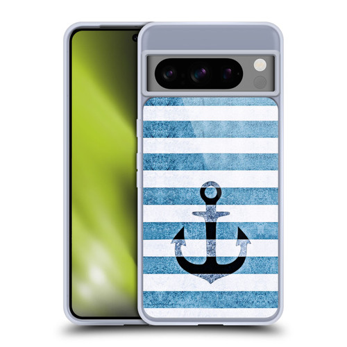 Monika Strigel Vintage Anchors Indigo Soft Gel Case for Google Pixel 8 Pro