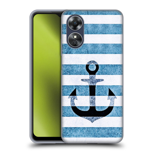 Monika Strigel Vintage Anchors Indigo Soft Gel Case for OPPO A17