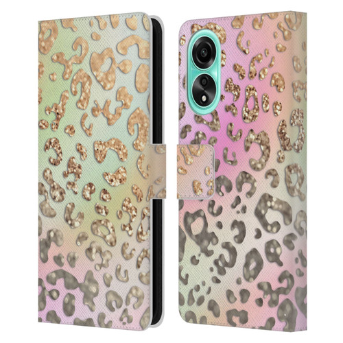 Monika Strigel Dreamland Gold Leopard Leather Book Wallet Case Cover For OPPO A78 4G