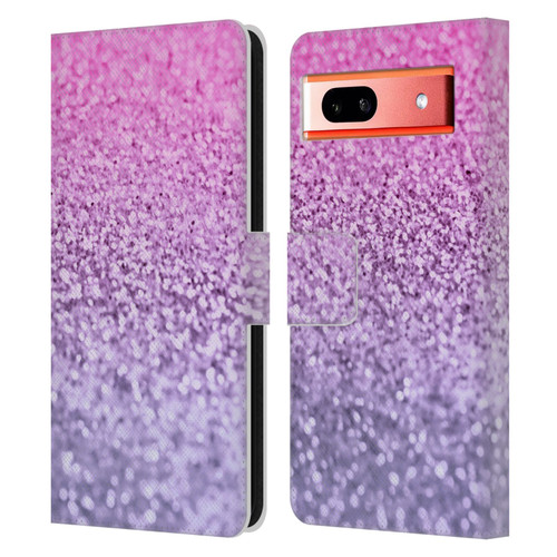 Monika Strigel Glitter Collection Lavender Pink Leather Book Wallet Case Cover For Google Pixel 7a