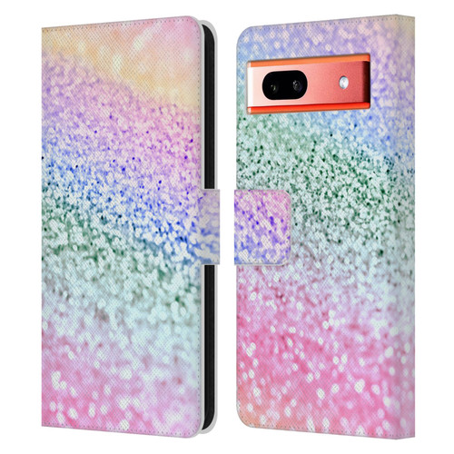 Monika Strigel Glitter Collection Unircorn Rainbow Leather Book Wallet Case Cover For Google Pixel 7a