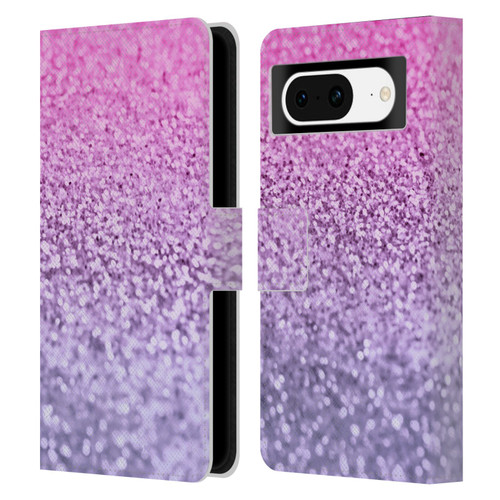 Monika Strigel Glitter Collection Lavender Pink Leather Book Wallet Case Cover For Google Pixel 8