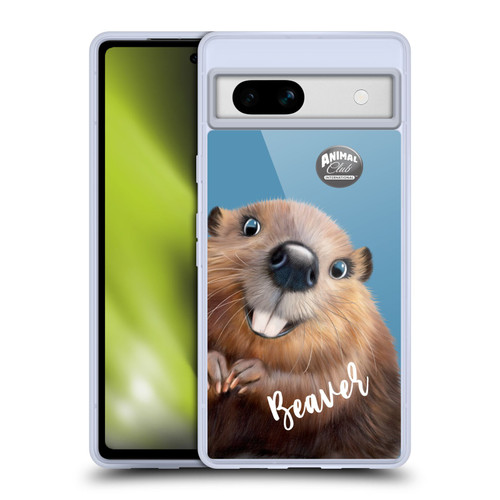 Animal Club International Faces Beaver Soft Gel Case for Google Pixel 7a